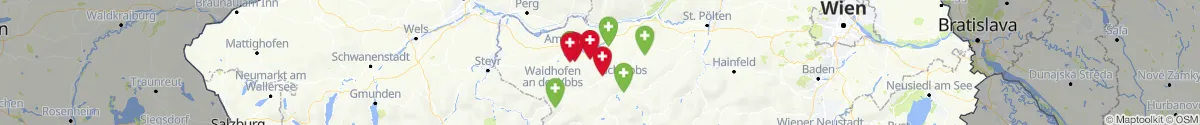 Kartenansicht für Apotheken-Notdienste in der Nähe von Ferschnitz (Amstetten, Niederösterreich)